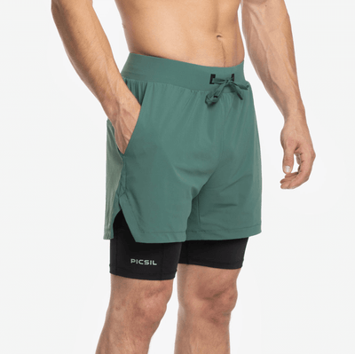 Shorts con mallas hombre