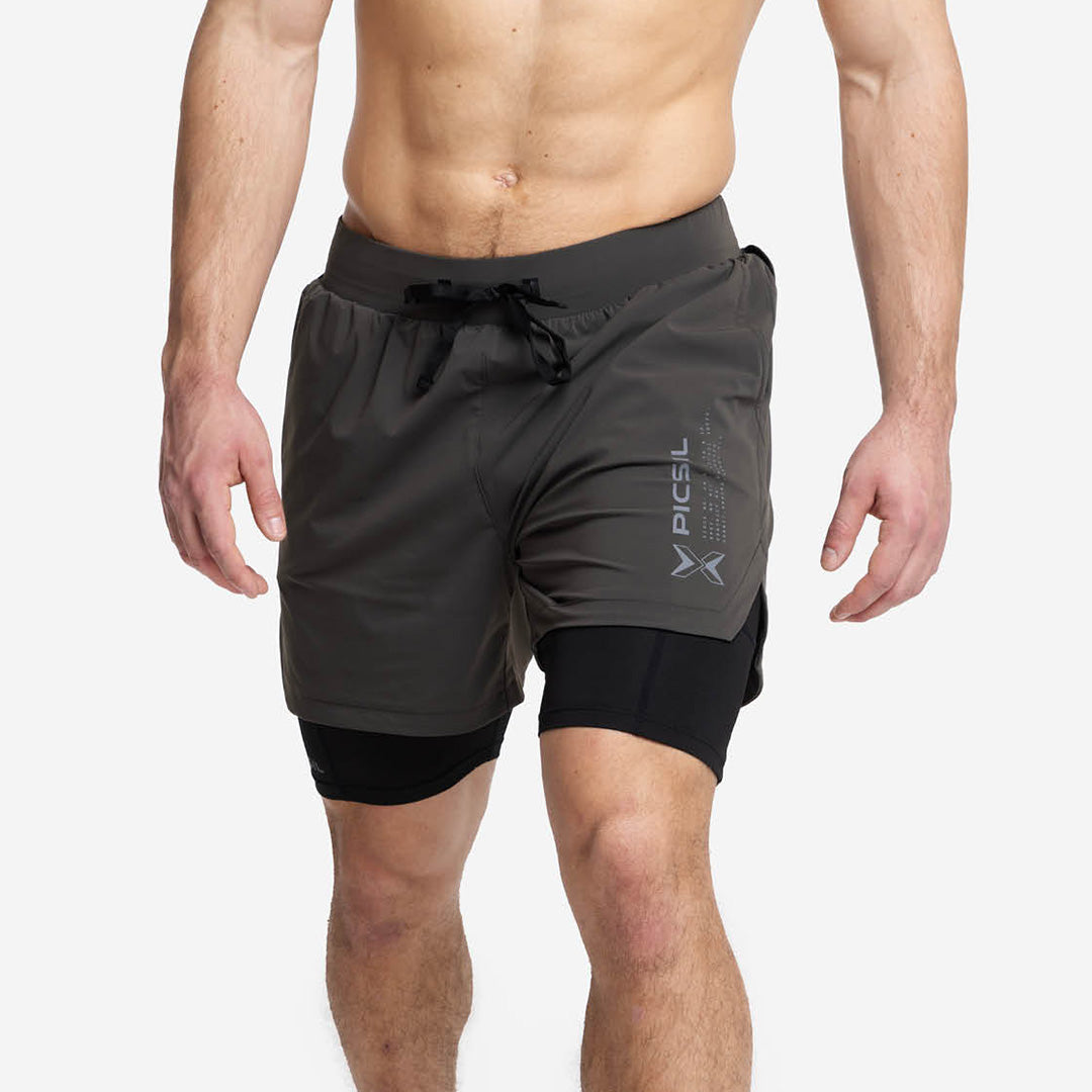 Shorts con Malla Compresión 2 en 1 Hombre Premium